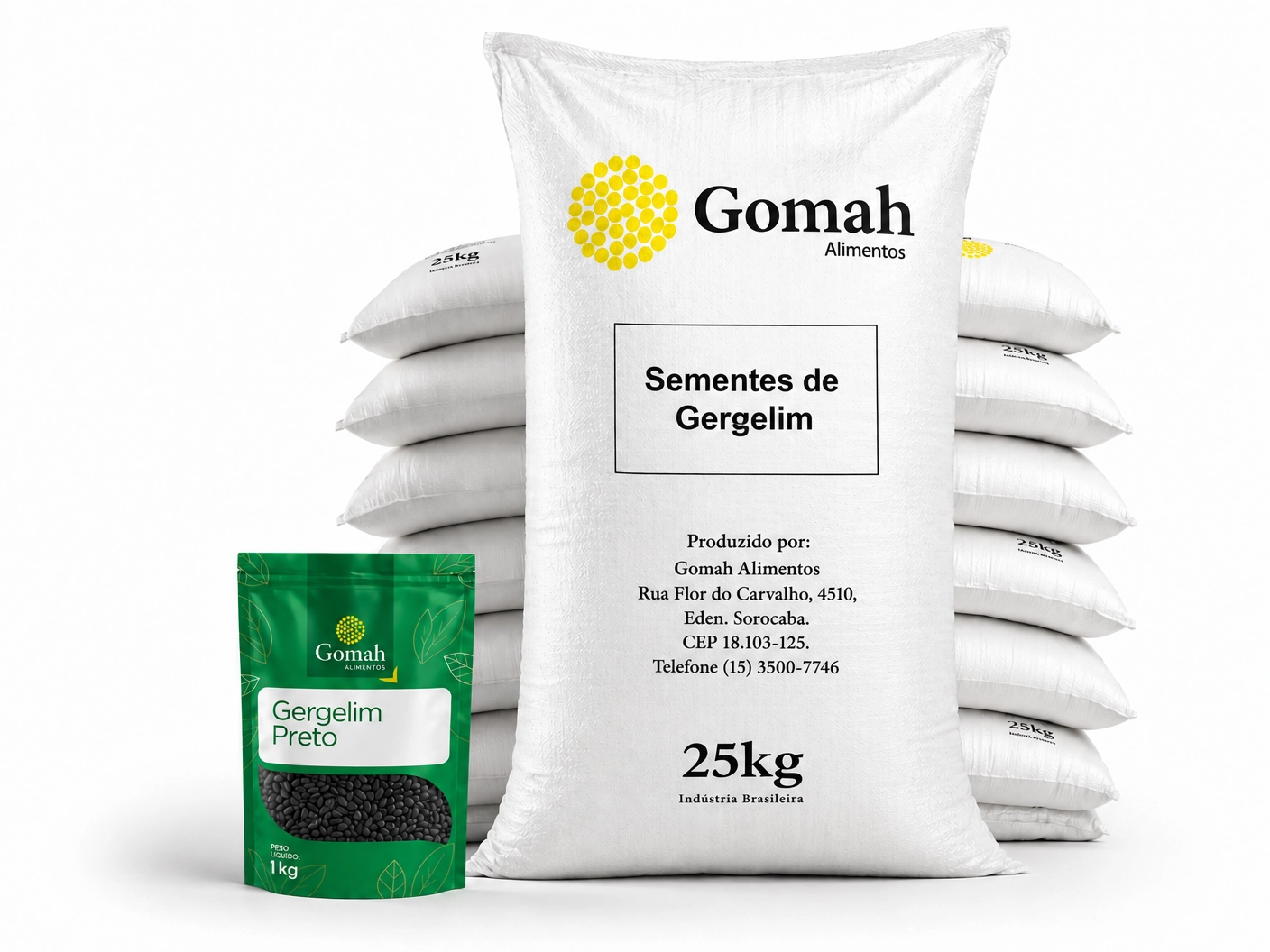 Embalagens de produtos Gomah Alimentos