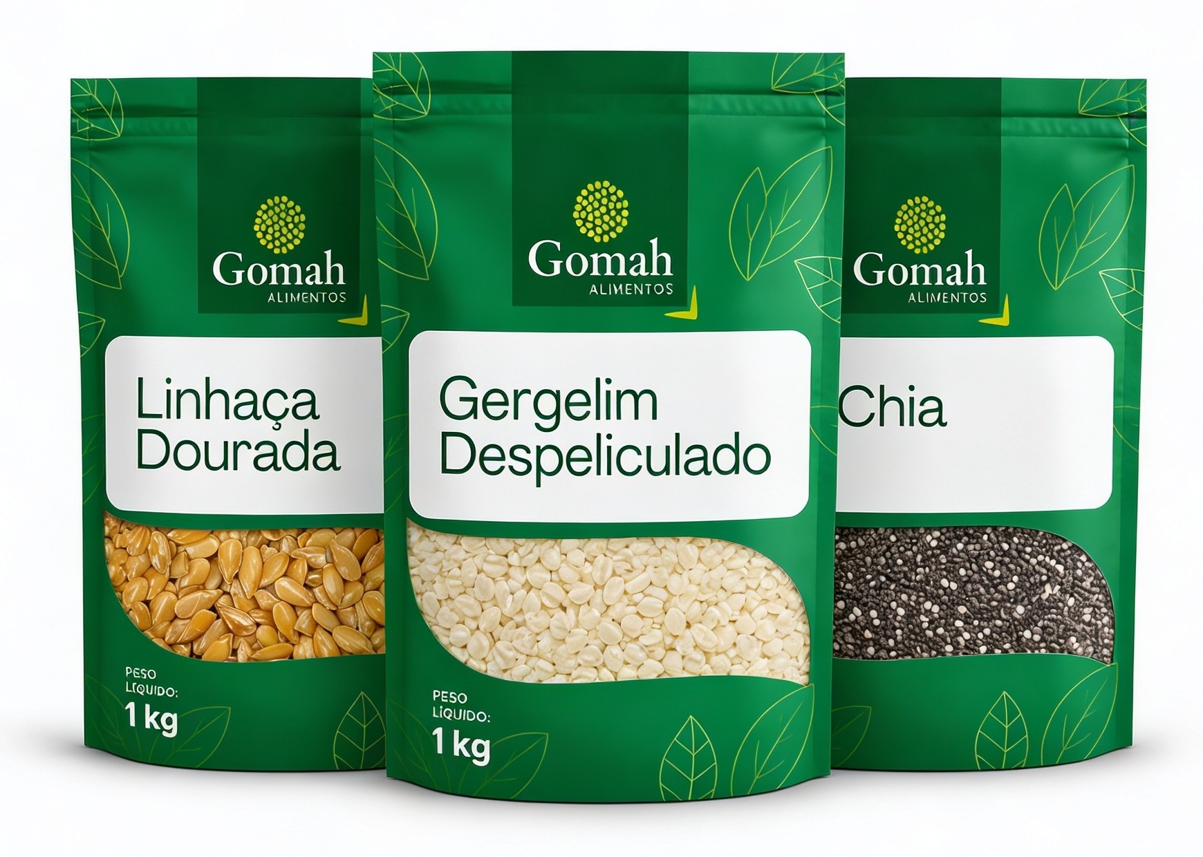 Embalagem de sementes de 1kg Gomah Alimentos para varejo e pequenos negócios